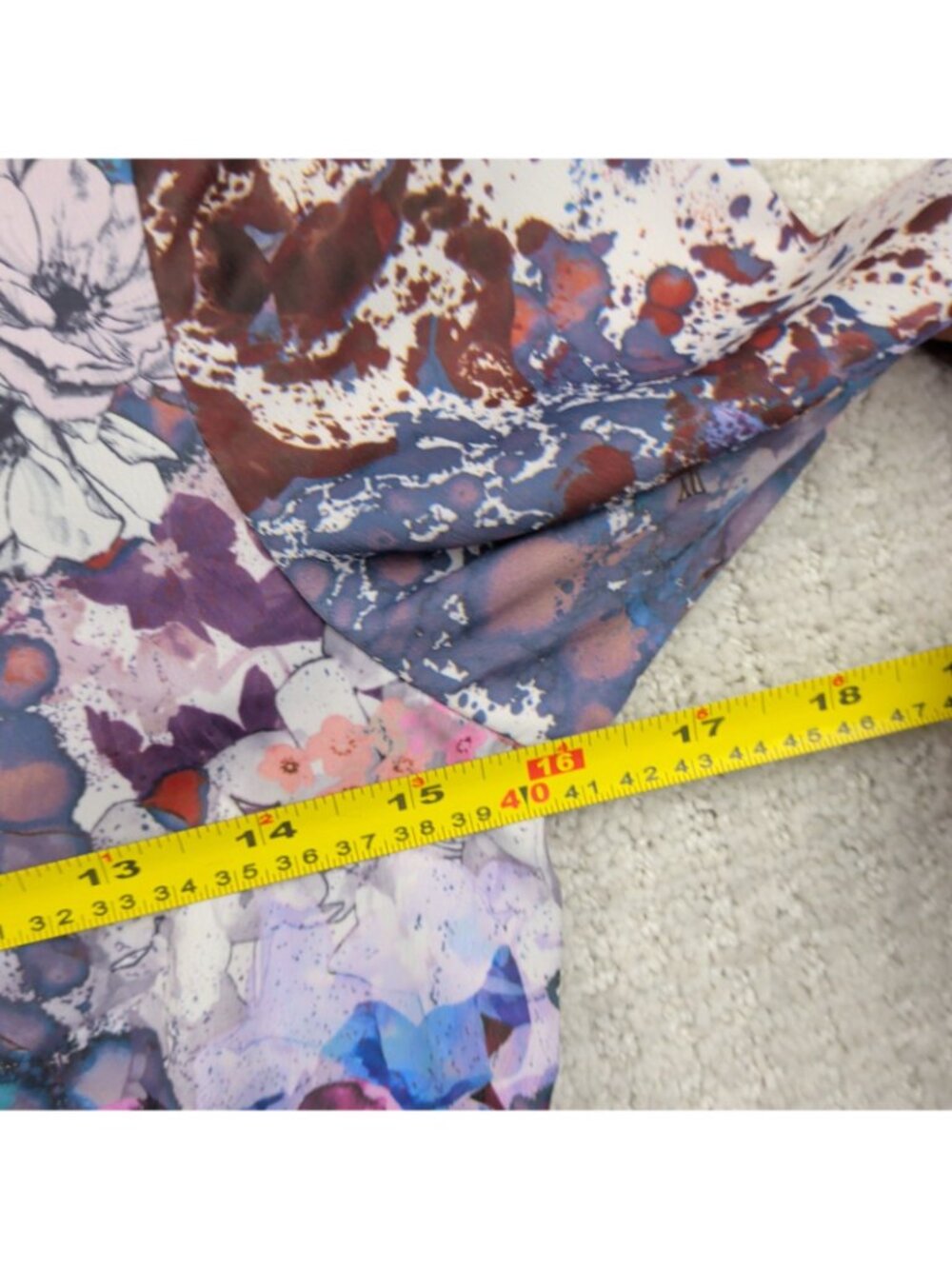 H&M Top Floral Peplum Blouse Boho Folk Indie Flowy Floral Artsy AOP Women Sz 4 - Picture 6 of 11